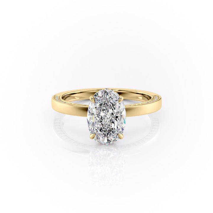 The Sabine Set With An Oval Lab Diamond-L'Amour Brilliance #material_gold