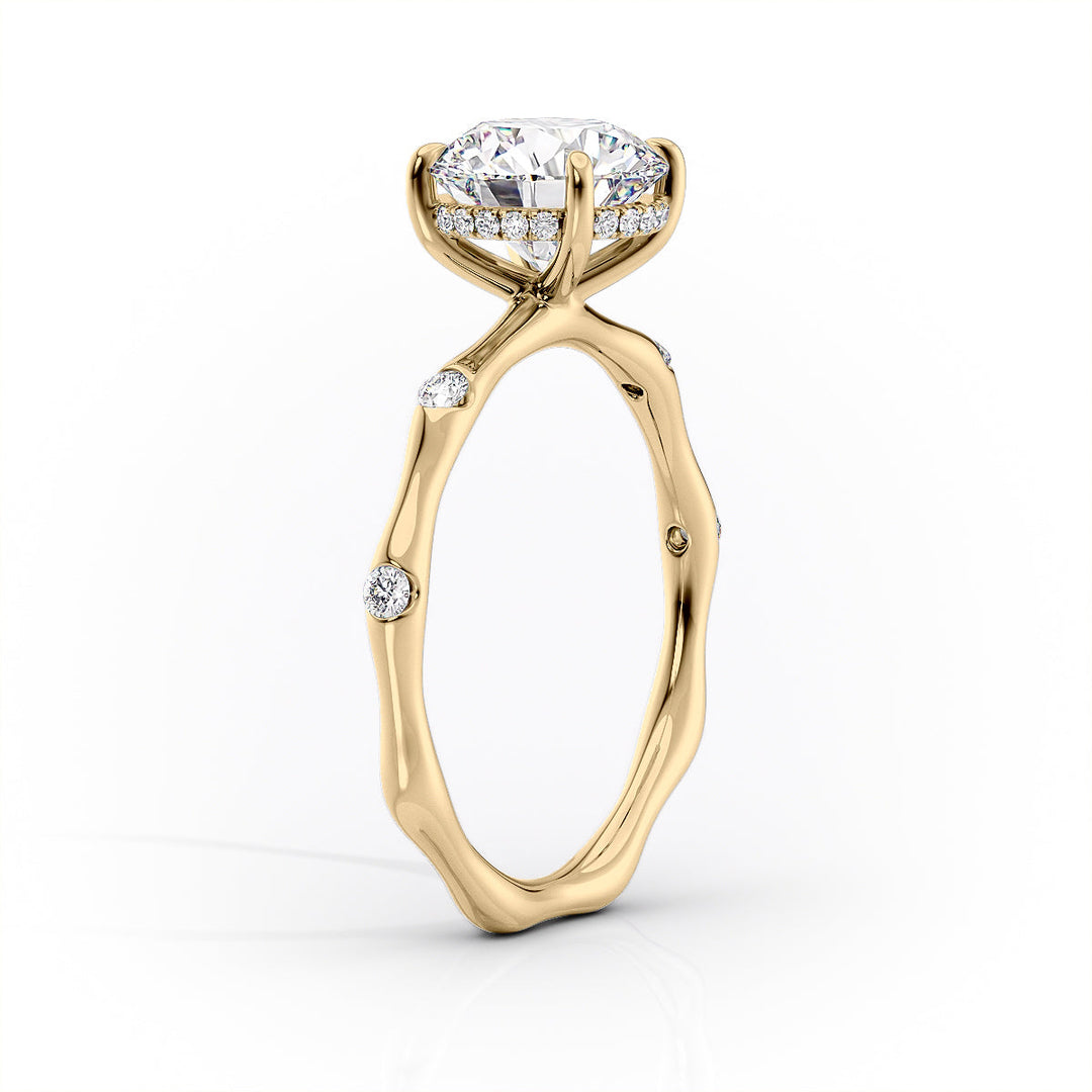 The Sabrina Set With Cushion Side Stone Lab Diamond 1.5 Carat 14K Gold#material_14k-gold