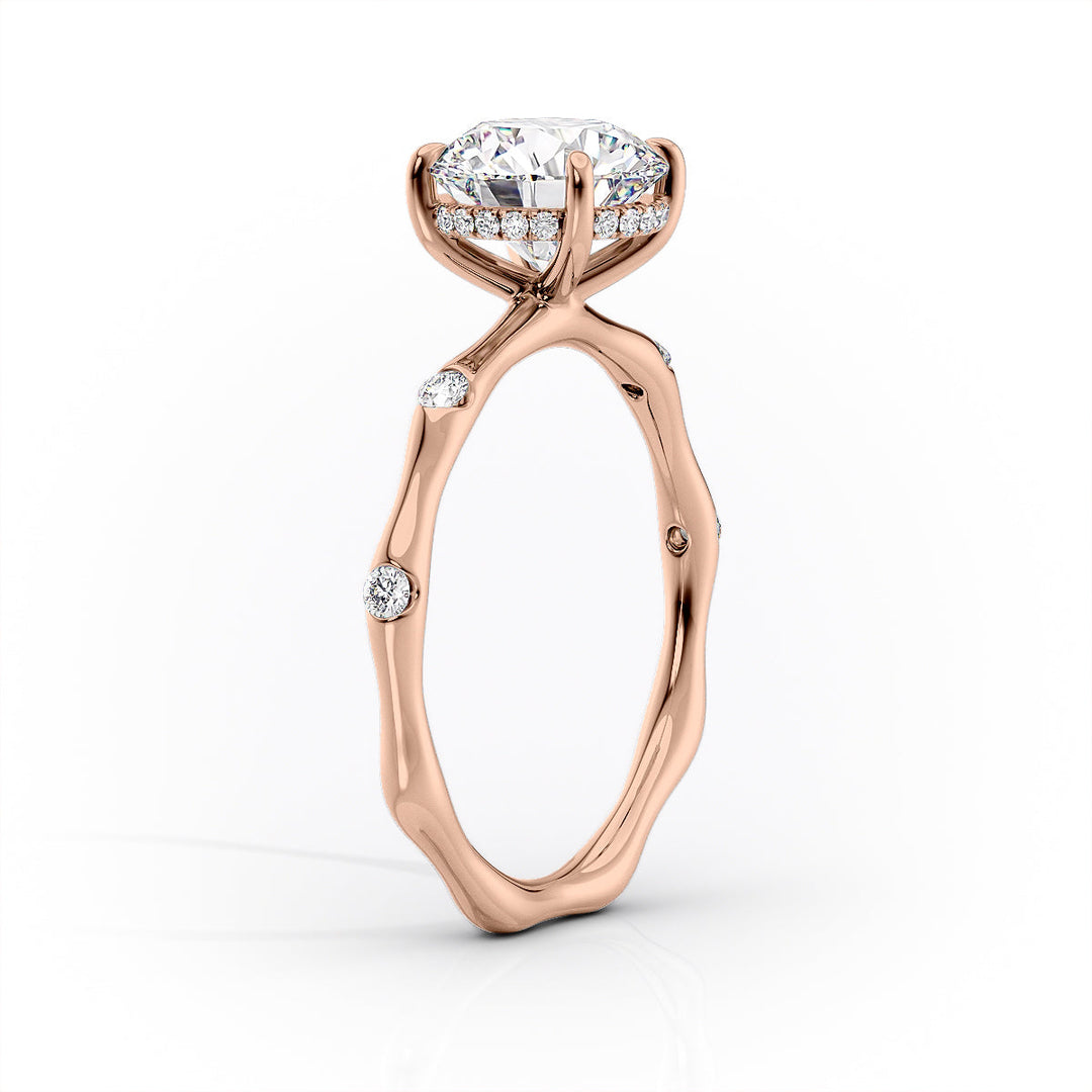 The Sabrina Set With Cushion Side Stone Lab Diamond 1.5 Carat 14K Rose#material_14k-rose