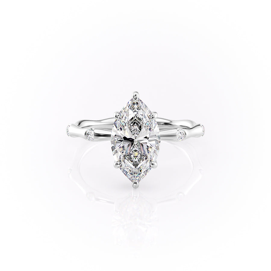 The Sabrina Set With Marquise Side Stone Moissanite#material_14k-white