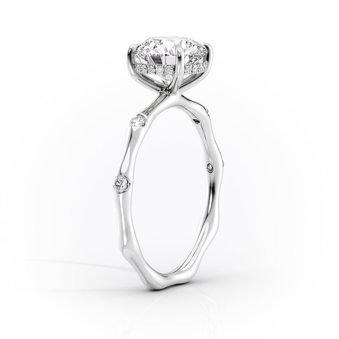 The Sabrina Set With Marquise Side Stone Lab Diamond 1.5 Carat 14K White#material_14k-white