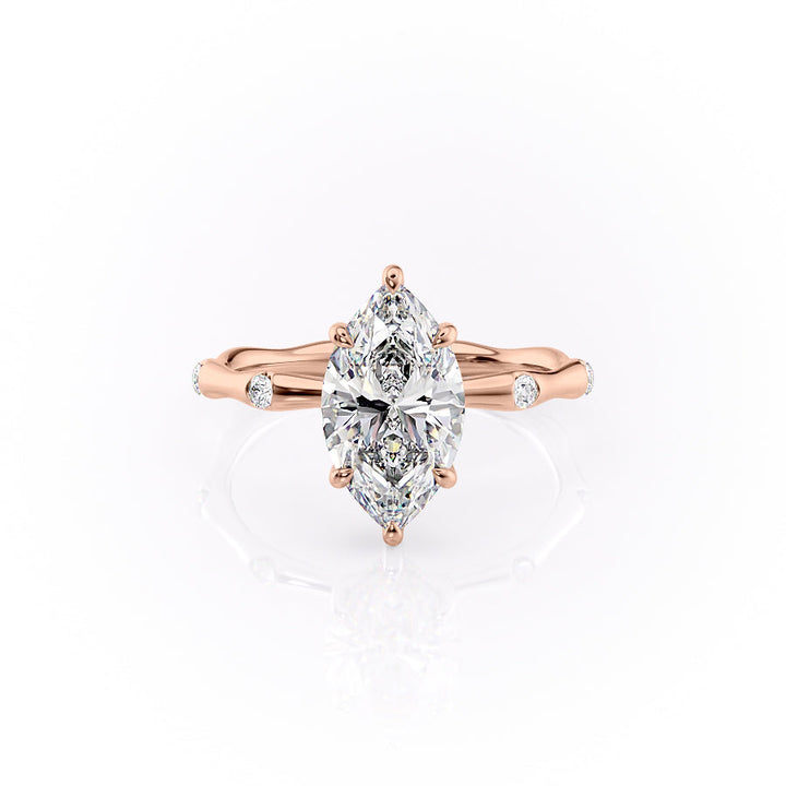 The Sabrina Set With Marquise Side Stone Lab Diamond 1 Carat 18K Rose#material_18k-rose