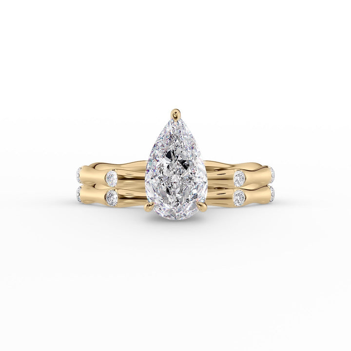 The Sabrina Set With Pear Side Stone Lab Diamond 2 Carat 14K Gold#material_14k-gold