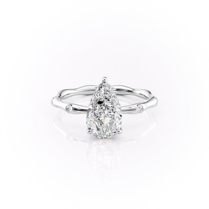 The Sabrina Set With Pear Side Stone Moissanite#material_14k-white