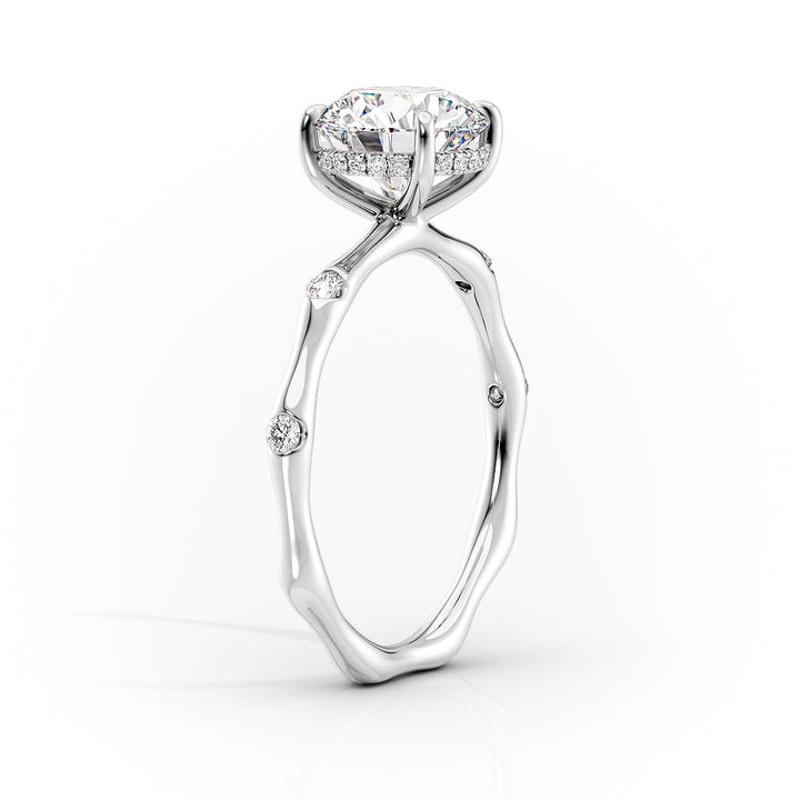 The Sabrina Set With Pear Side Stone Lab Diamond 1.5 Carat 14K White#material_14k-white