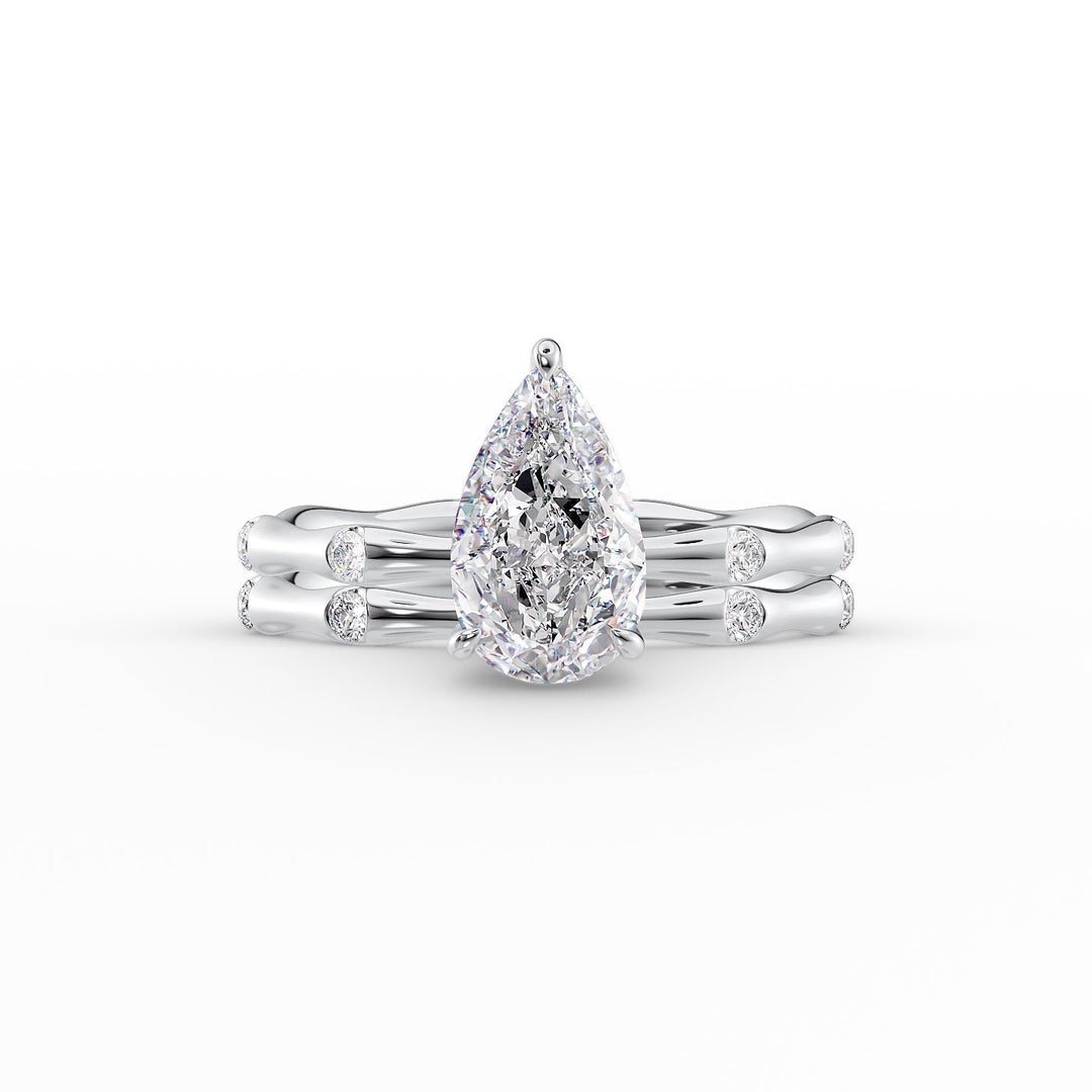 The Sabrina Set With Pear Side Stone Lab Diamond 2 Carat 14K White#material_14k-white