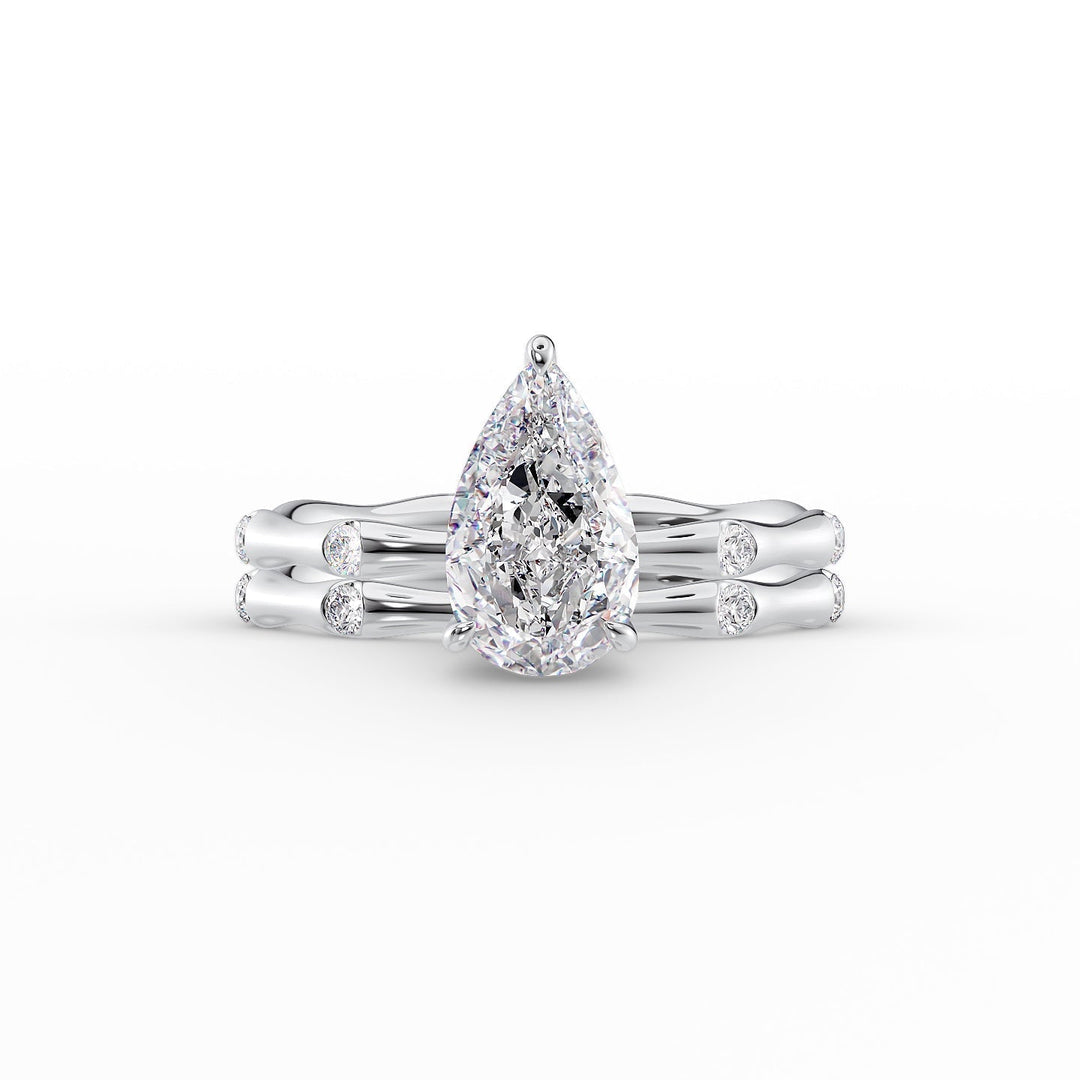 The Sabrina Set With Pear Side Stone Moissanite#material_14k-white