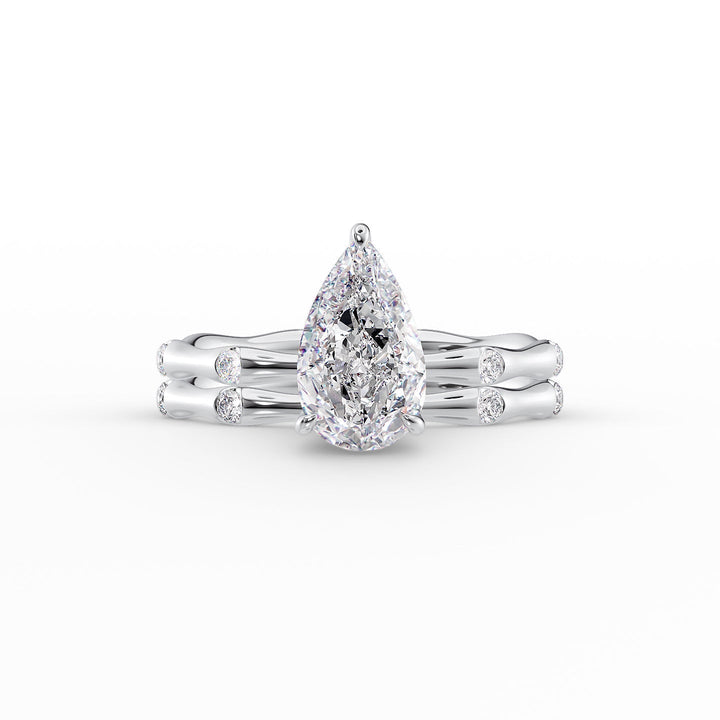 The Sabrina Set With Pear Side Stone Moissanite#material_14k-white