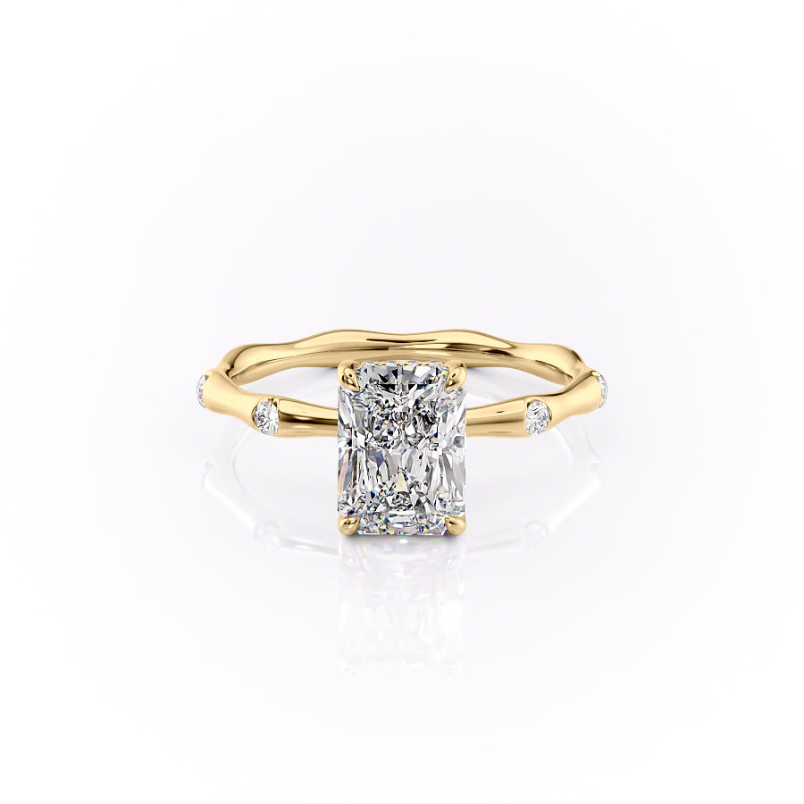 The Sabrina Set With Radiant Side Stone Lab Diamond 1 Carat 14K Gold#material_14k-gold