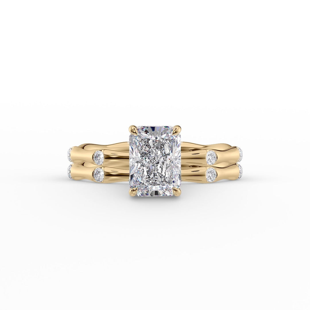 The Sabrina Set With Radiant Side Stone Lab Diamond 2 Carat 14K Gold#material_14k-gold