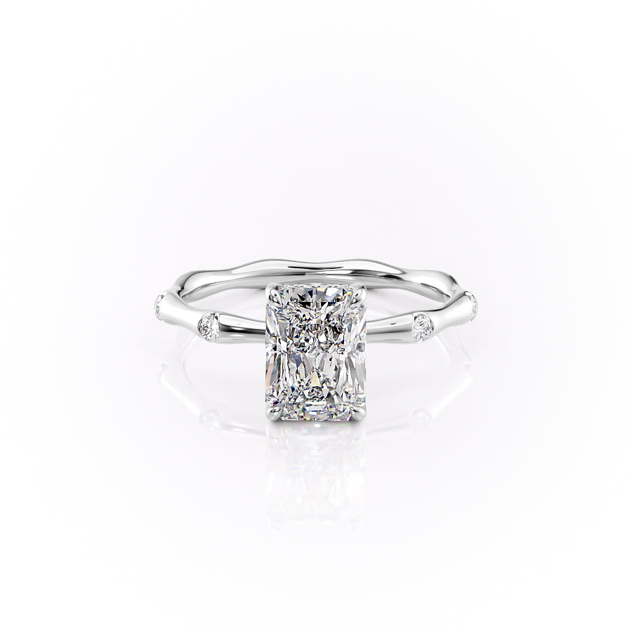 The Sabrina Set With Radiant Side Stone Lab Diamond 1 Carat 14K White#material_14k-white