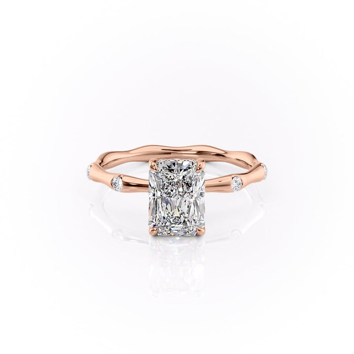 The Sabrina Set With Radiant Side Stone Lab Diamond 1 Carat 18K Rose#material_18k-rose