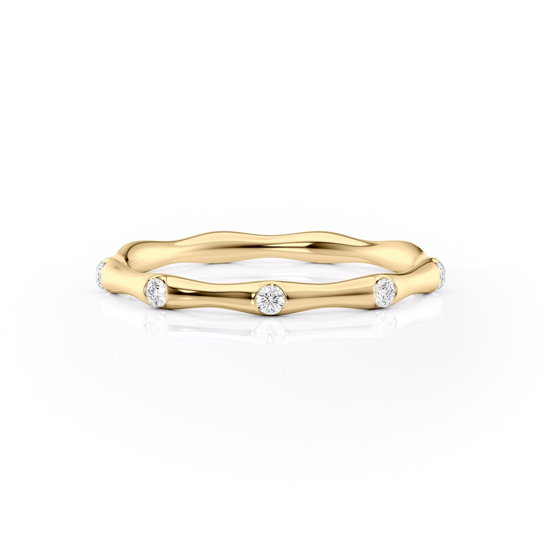 The Sabrina Wedding Bands Diamonds Half Way 14K Gold#material_14k-gold