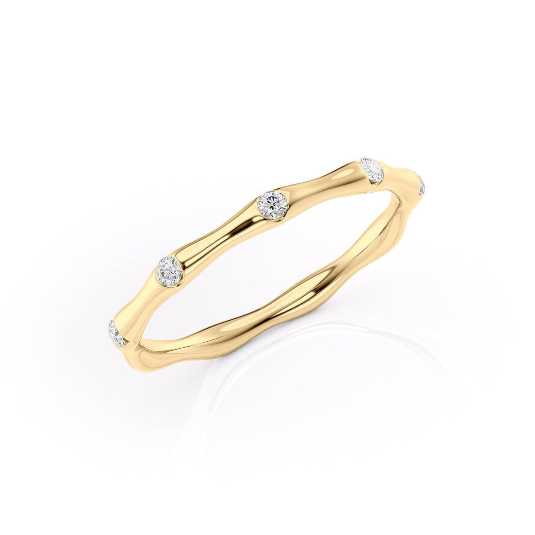 The Sabrina Wedding Bands Diamonds Half Way 14K Gold#material_14k-gold