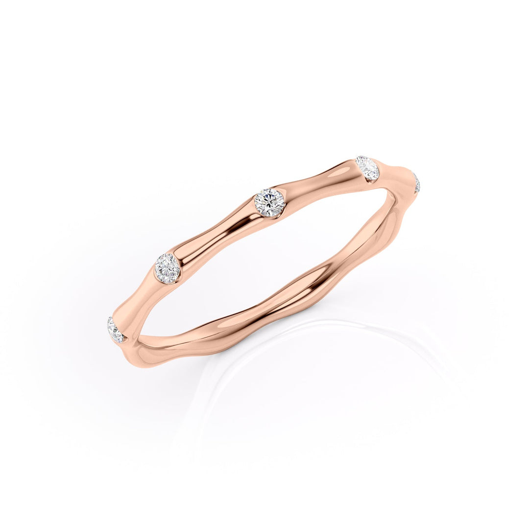 The Sabrina Wedding Bands Diamonds Half Way 14K Rose#material_14k-rose