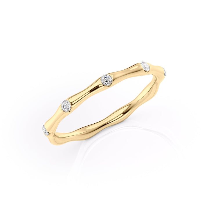 The Sabrina Wedding Bands Diamonds Half Way#material_18k-gold