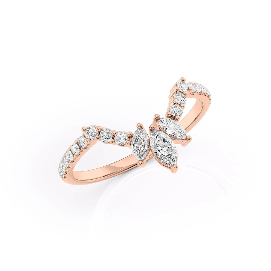 The Safina Wedding Bands Diamonds Half Way 14K Rose#material_14k-rose