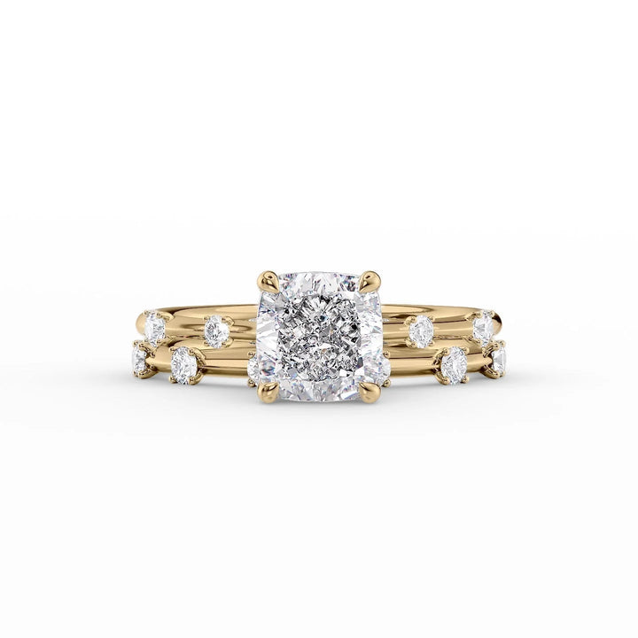 The Sasha Set With Cushion Side Stone Lab Diamond 2 Carat 14K Gold#material_14k-gold