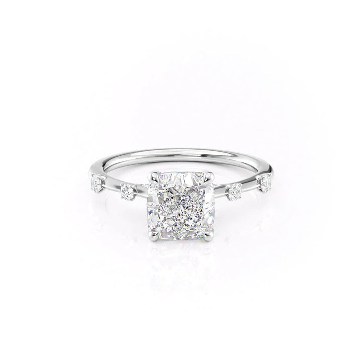 The Sasha Set With Cushion Side Stone Moissanite#material_14k-white