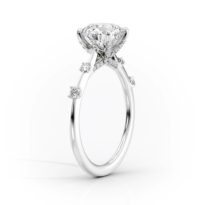 The Sasha Set With Cushion Side Stone Lab Diamond 1.5 Carat 14K White#material_14k-white