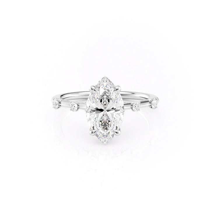 The Sasha Set With Marquise Side Stone Lab Diamond 1 Carat 14K White#material_14k-white