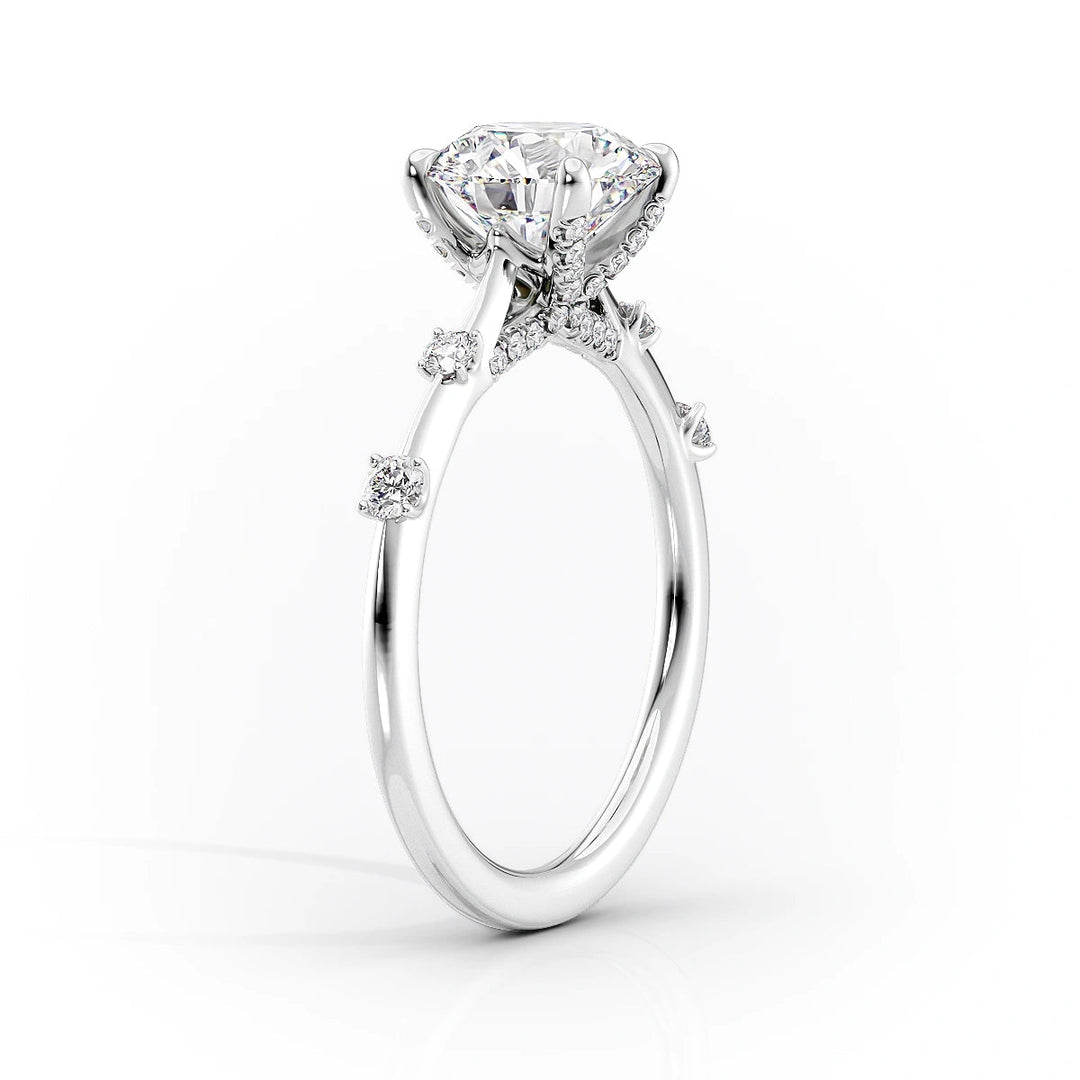 The Sasha Set With Marquise Side Stone Lab Diamond 1.5 Carat 14K White#material_14k-white