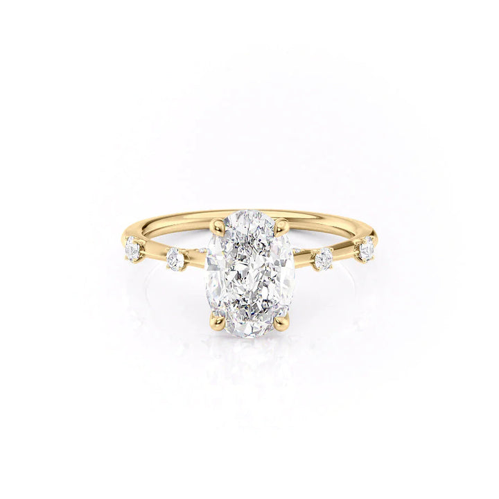 The Sasha Set With Oval Side Stone Lab Diamond 1 Carat 14K Gold#material_14k-gold