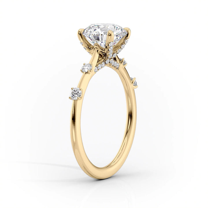 The Sasha Set With Oval Side Stone Moissanite#material_14k-gold