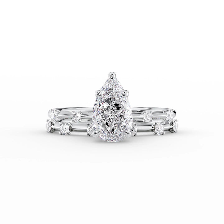 The Sasha Set With Pear Side Stone Moissanite#material_14k-white