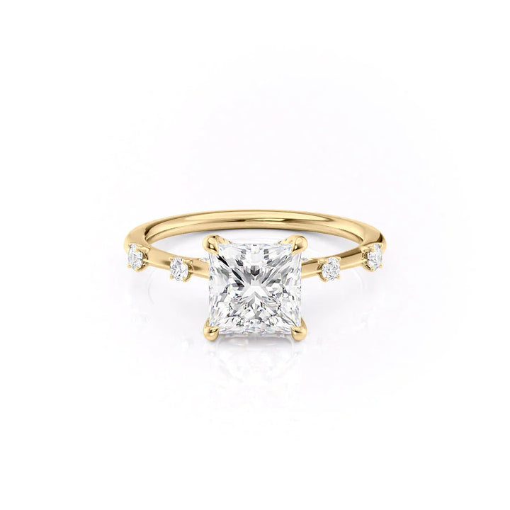 The Sasha Set With Princess Side Stone Lab Diamond 1 Carat 14K Gold#material_14k-gold