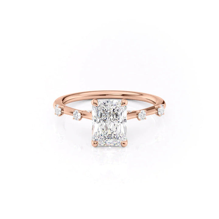 The Sasha Set With Radiant Side Stone Lab Diamond 1 Carat 14K Rose#material_14k-rose