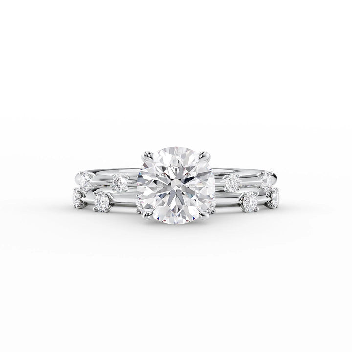 The Sasha Set With Round Side Stone Moissanite#material_14k-white