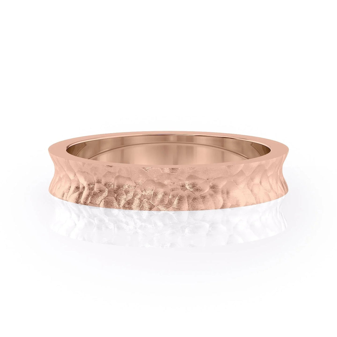 The Seamus Wedding Bands Hammered 14K Rose#material_14k-rose