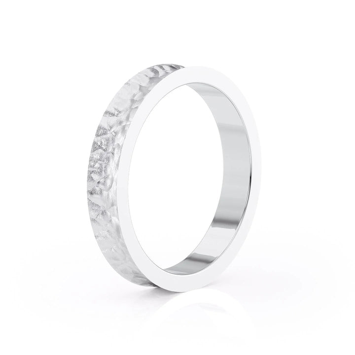 The Seamus Wedding Bands Hammered 14K White#material_14k-white