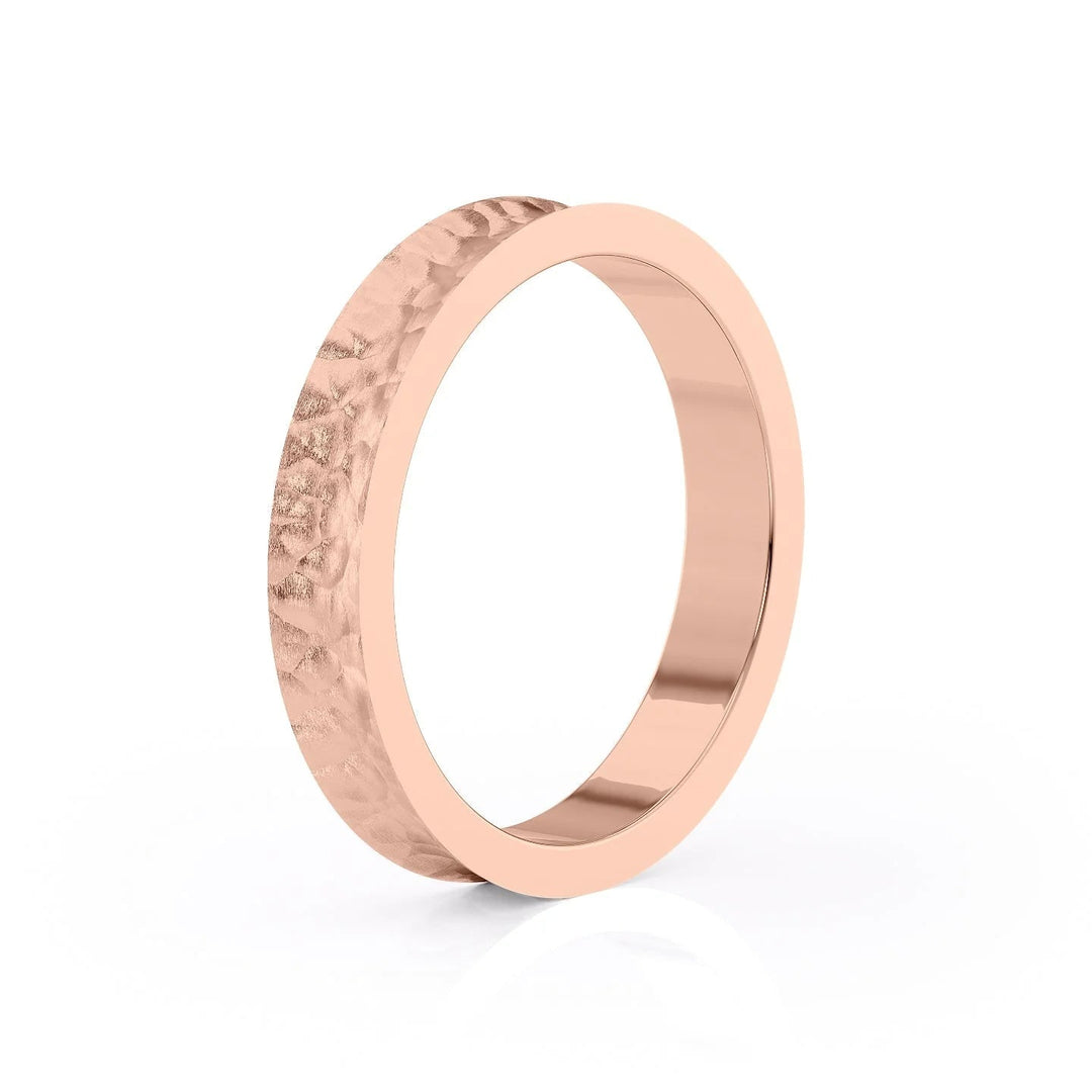 The Seamus Wedding Bands Hammered 18K Rose#material_18k-rose