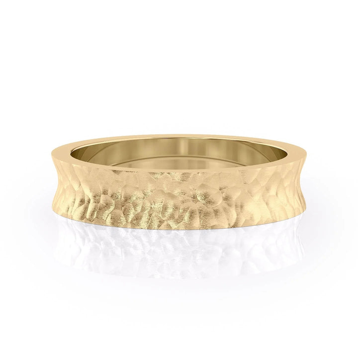 The Seamus Wedding Bands Hammered 14K Gold#material_14k-gold