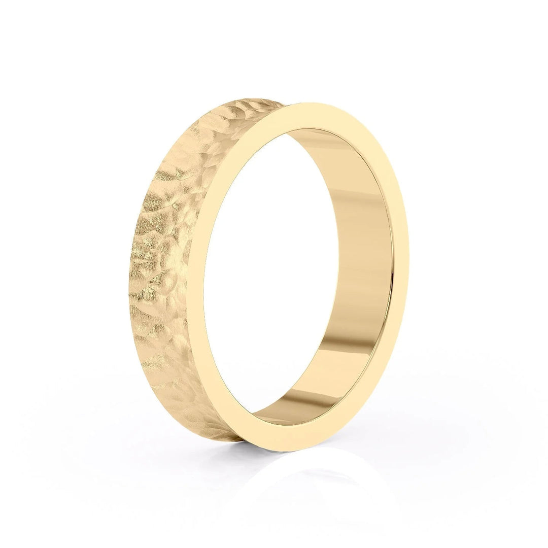 The Seamus Wedding Bands Hammered 14K Gold#material_14k-gold