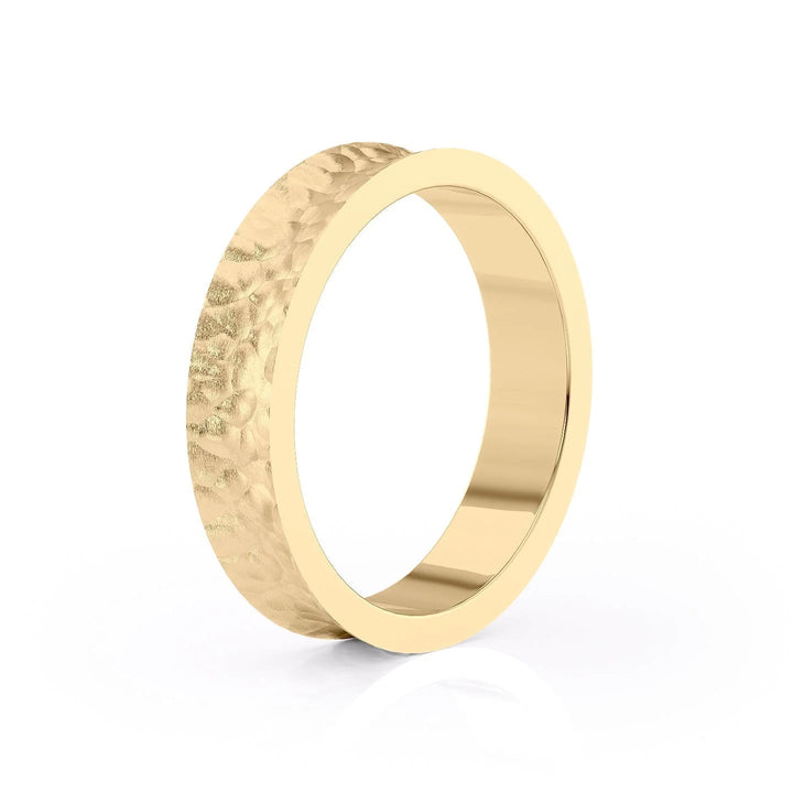 The Seamus Wedding Bands Hammered 18K Gold#material_18k-gold