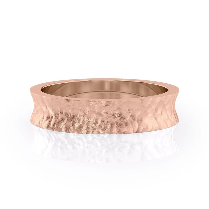 The Seamus Wedding Bands Hammered 18K Rose#material_18k-rose