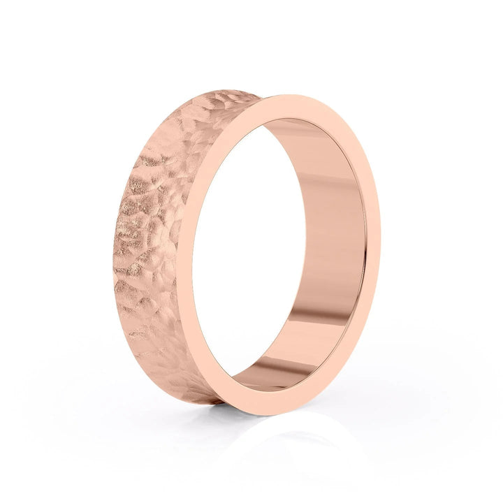 The Seamus Wedding Bands Hammered 14K Rose#material_14k-rose