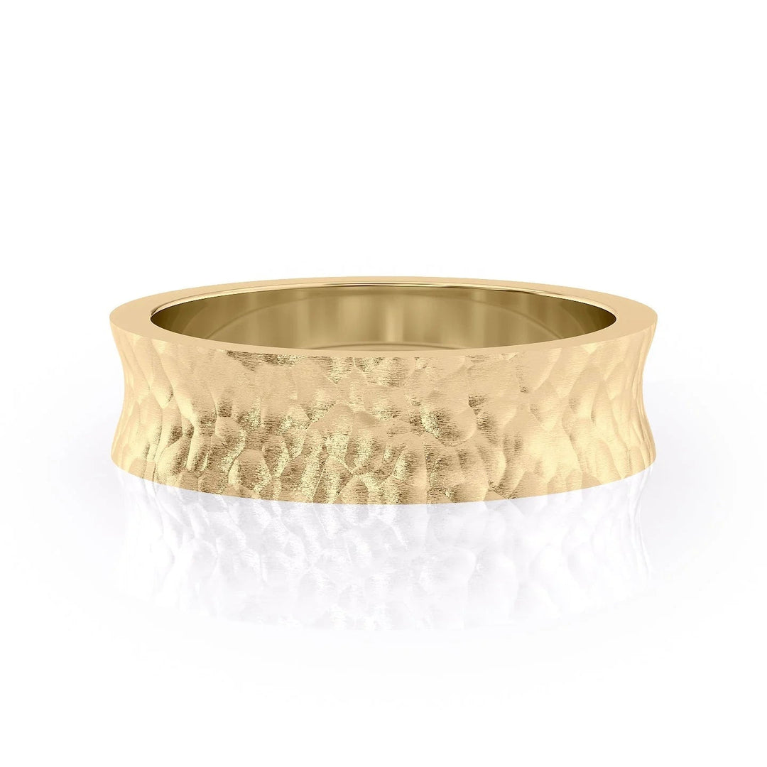 The Seamus Wedding Bands Hammered 18K Gold#material_18k-gold