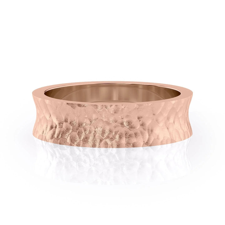 The Seamus Wedding Bands Hammered 18K Rose#material_18k-rose