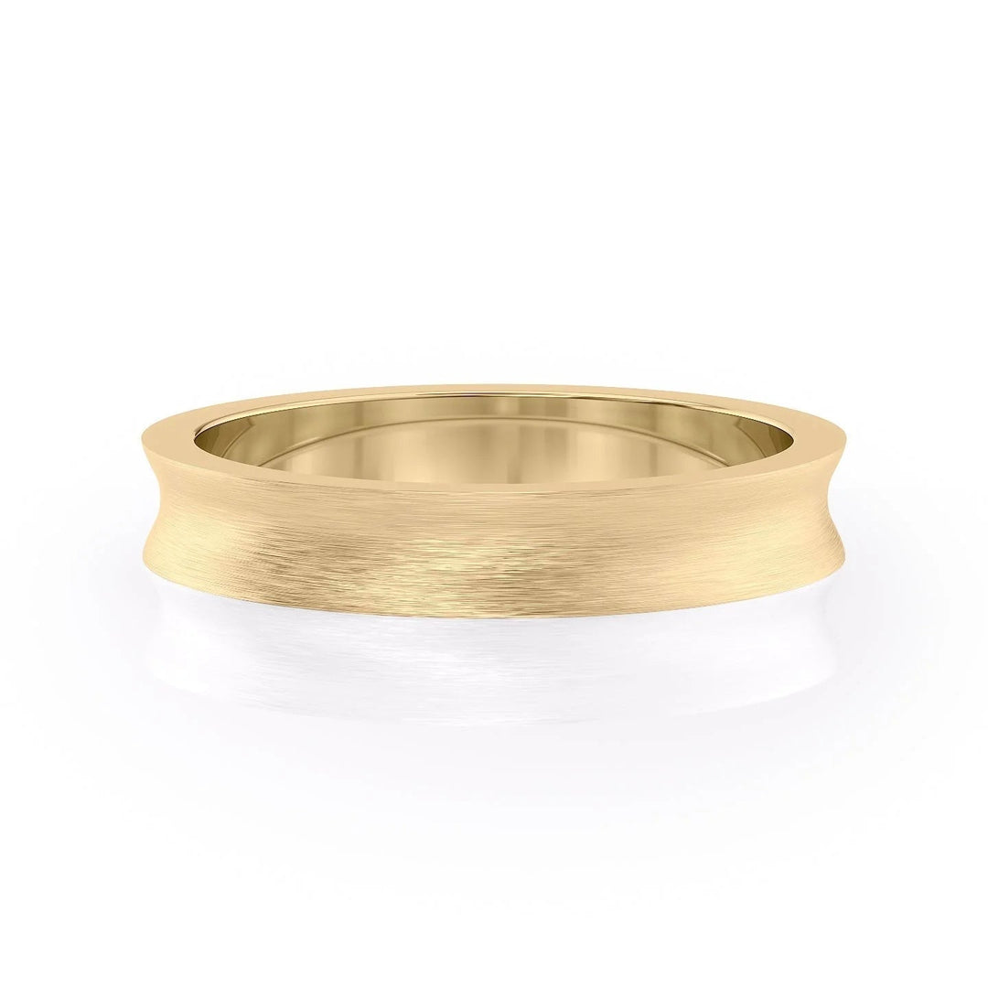 The Seamus Wedding Bands Matte 14K Gold#material_14k-gold