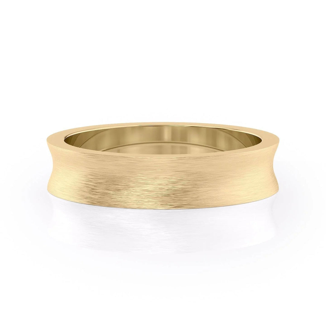 The Seamus Wedding Bands Matte 14K Gold#material_14k-gold