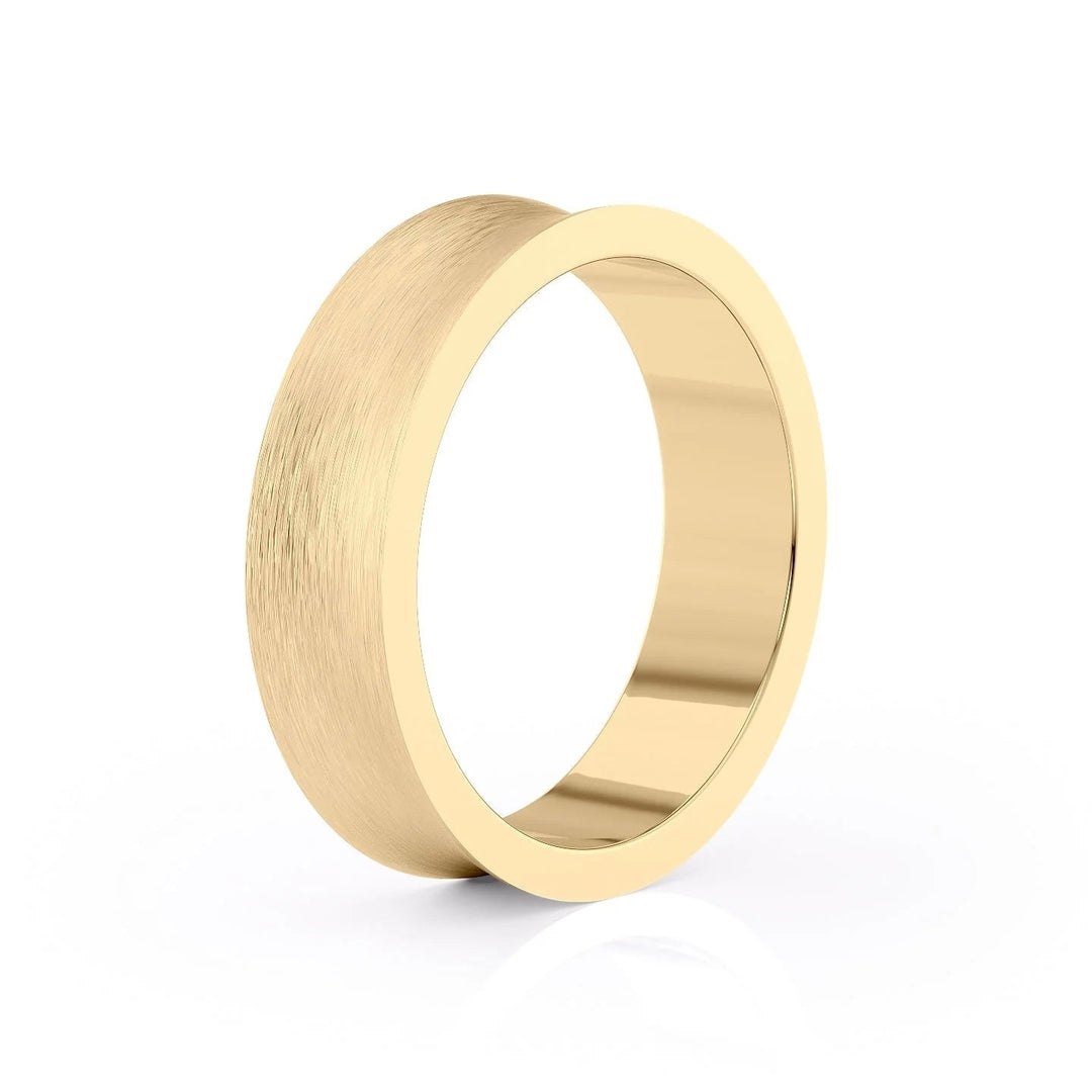 The Seamus Wedding Bands Matte 14K Gold#material_14k-gold