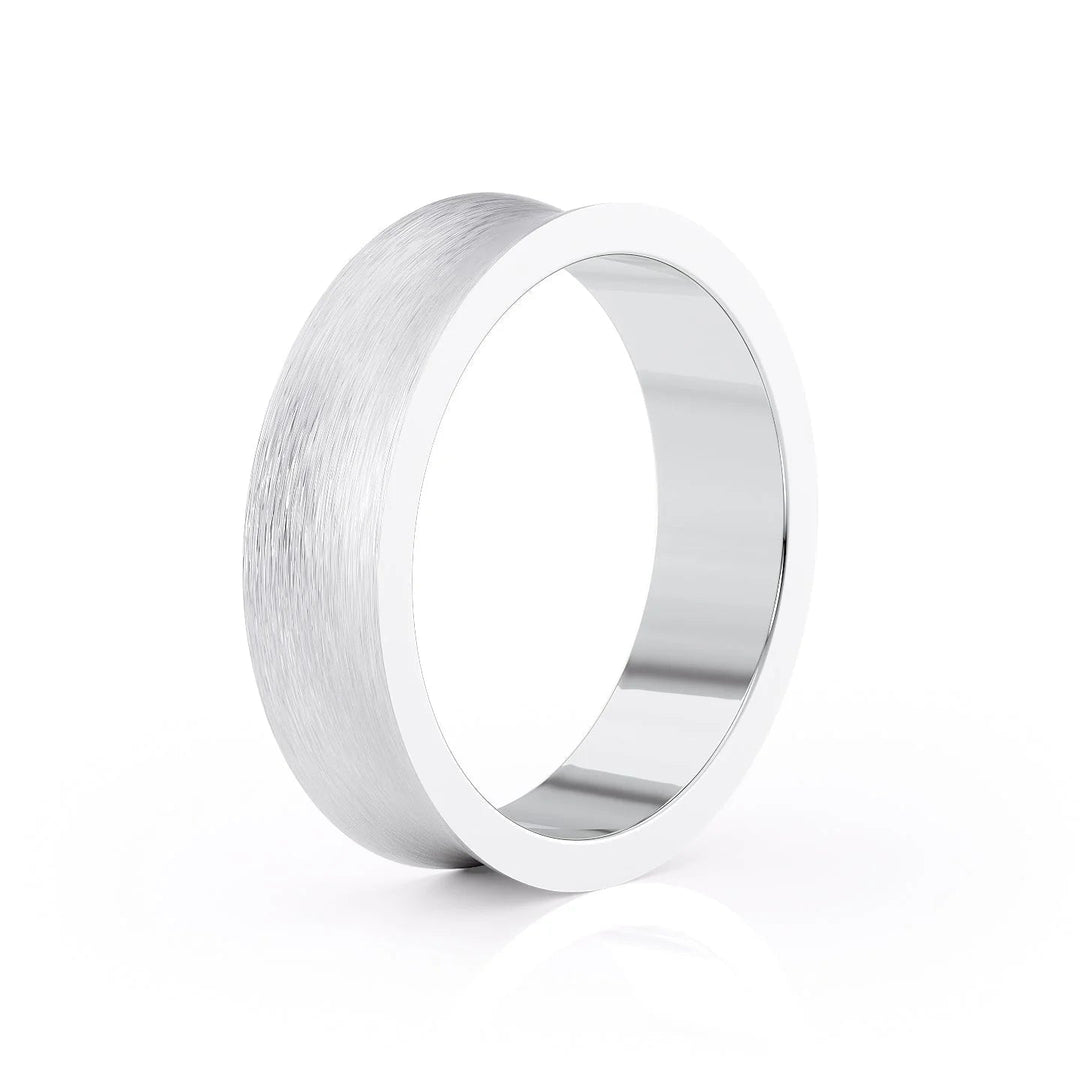 The Seamus Wedding Bands Matte 18K White#material_18k-white