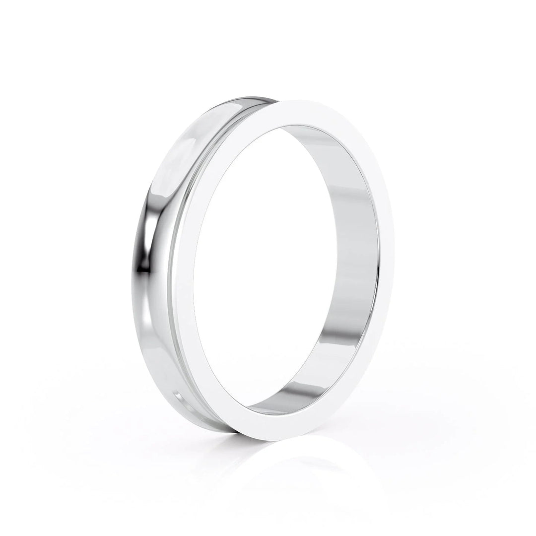 The Seamus Wedding Bands Polished 18K White#material_18k-white