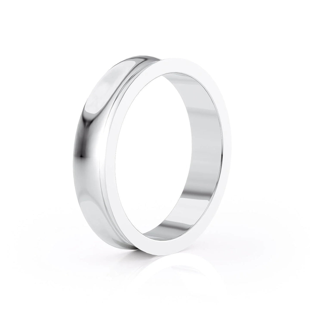 The Seamus Wedding Bands Polished 14K White#material_14k-white