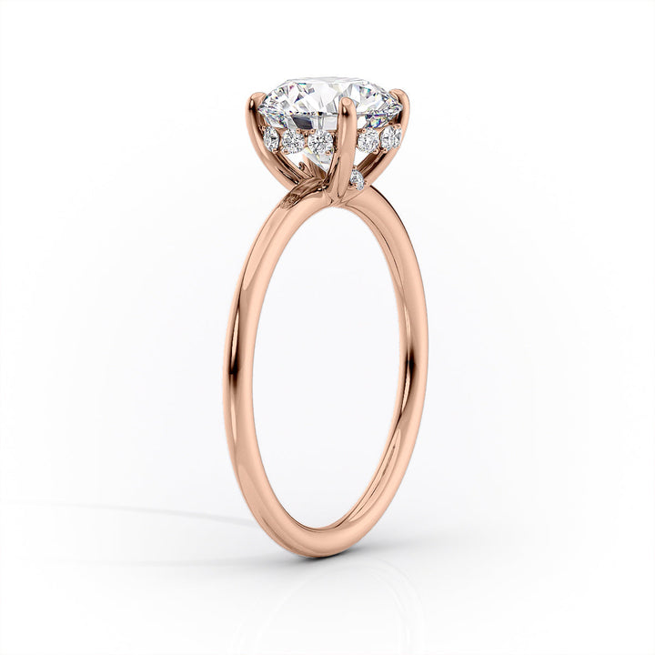 The Selena Set With Cushion Solitaire Moissanite#material_14k-rose