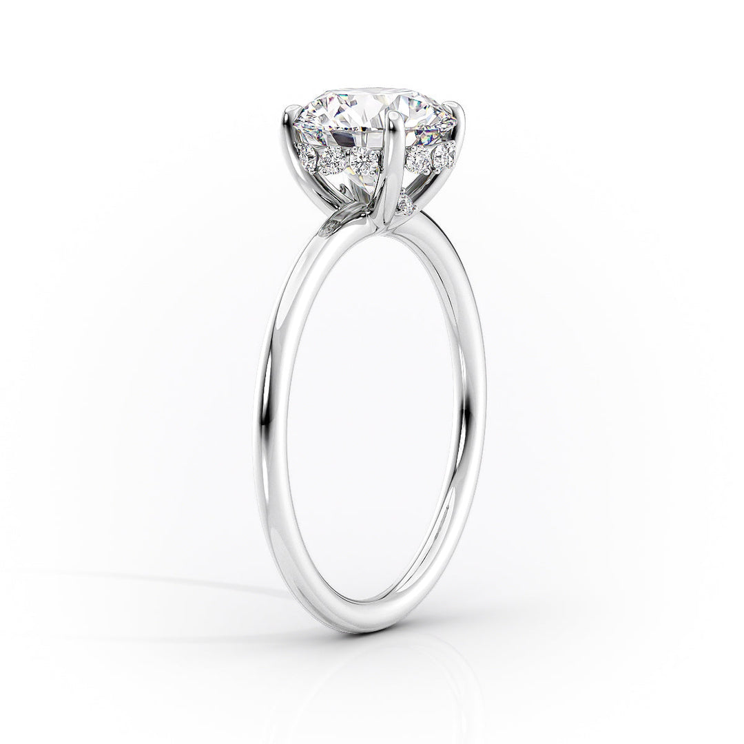 The Selena Set With Cushion Solitaire Lab Diamond 1.5 Carat 14K White#material_14k-white